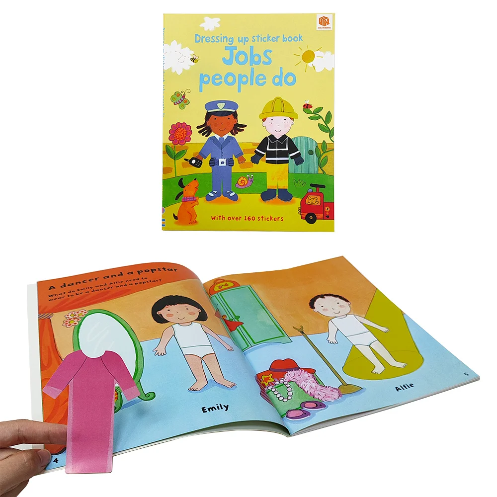 Custom Sticker Book For Kid Kindergarten Handmade Baby Toys Children Picture Book Reusable Sticker Book Printing