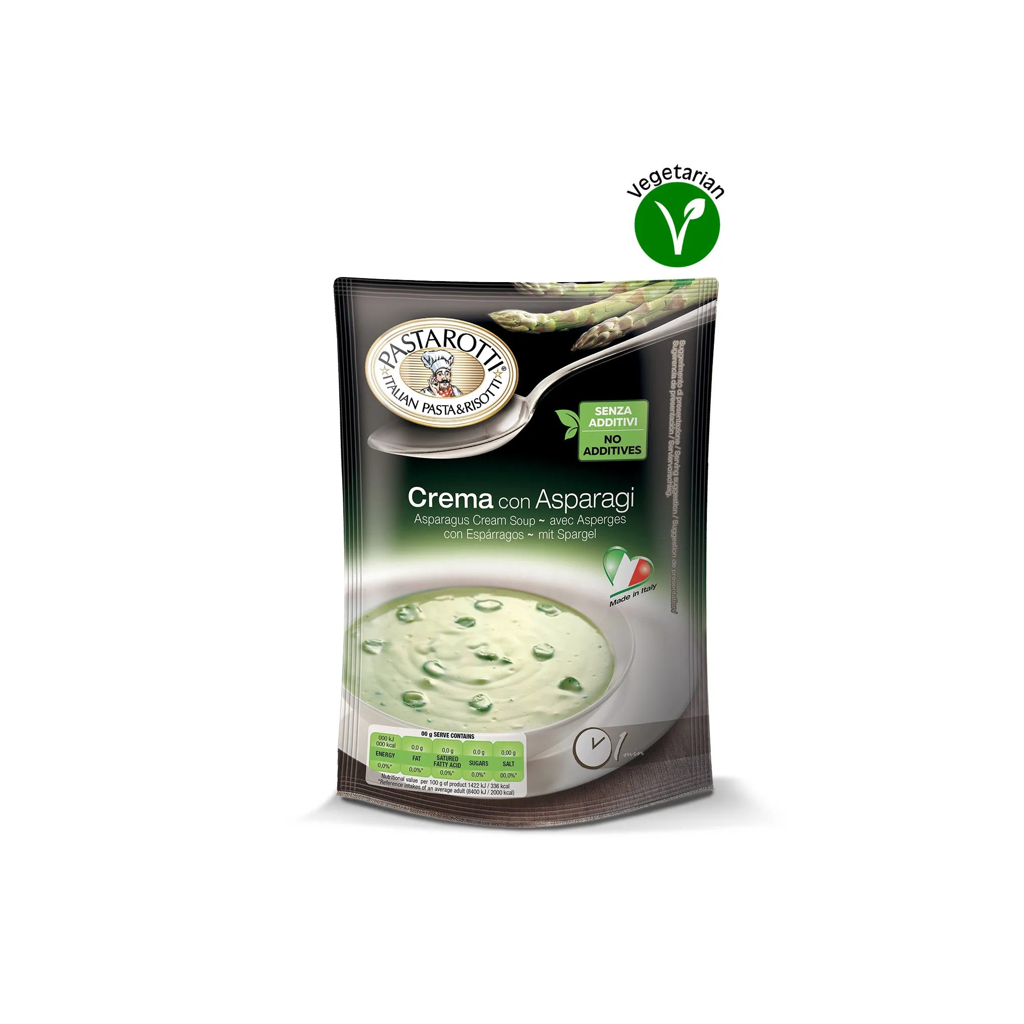 High Quality Italian Traditional Premium Asparagus Instant Creamy soup 90g  for Vegetarian