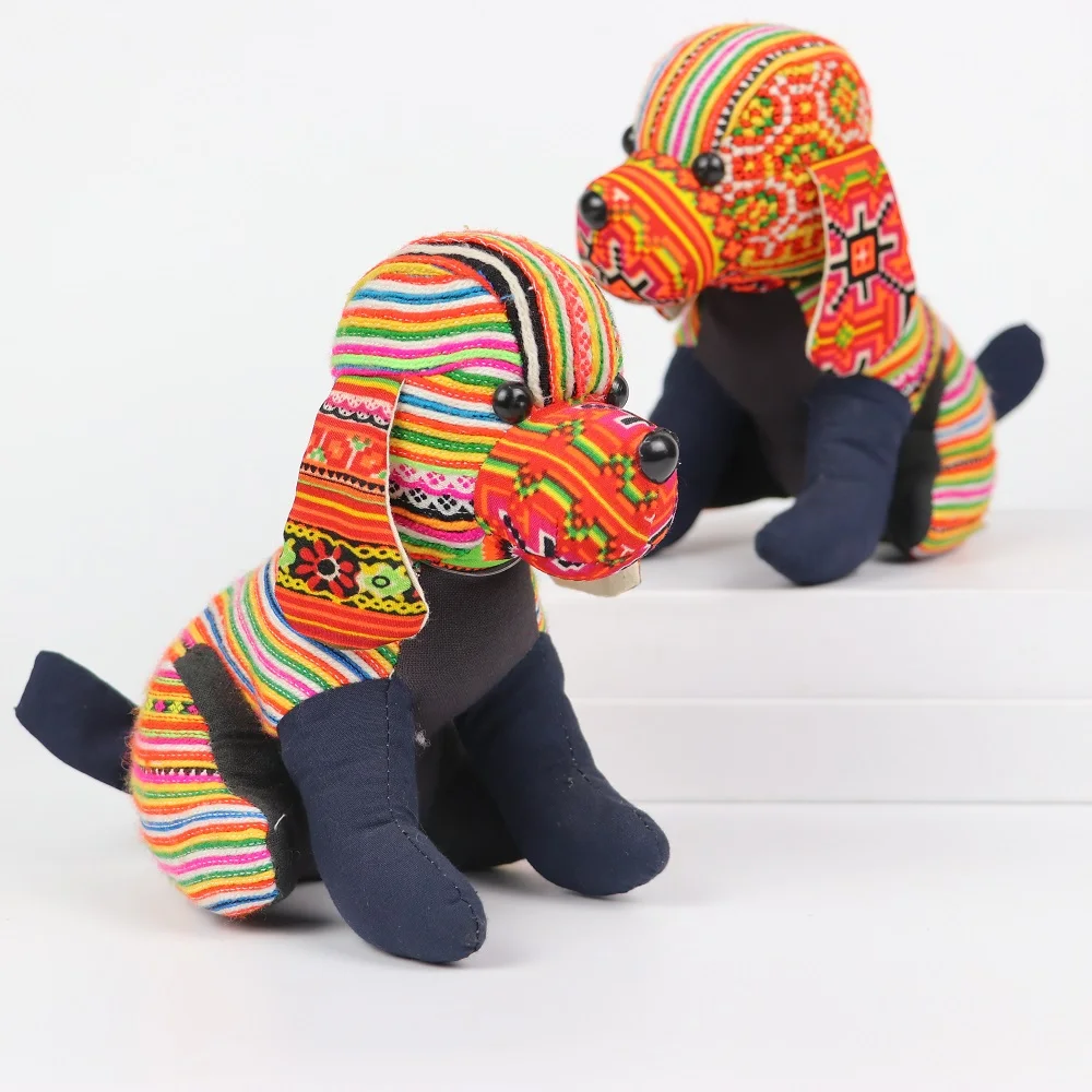 L11 x H17 Toys & Hobbies Unisex Handmade Brocade Of Mong Sapa Ethnic Puppy- Size S Stuffed Animal Toys
