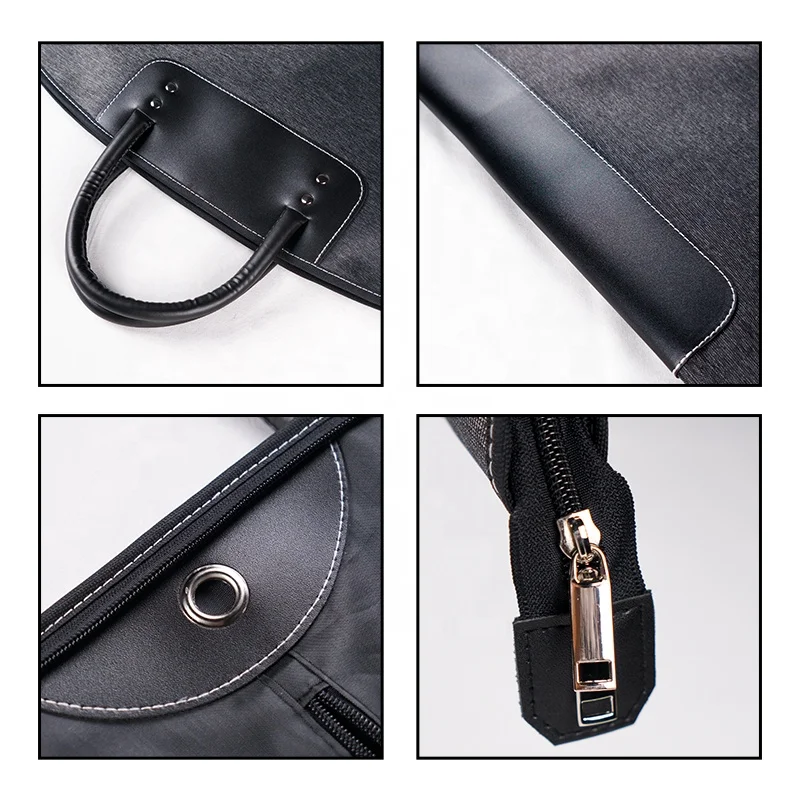 In Stock Foldable Logo Nylon Stitching Leather Mens Travelling Cover Dust Bag Suit Bags