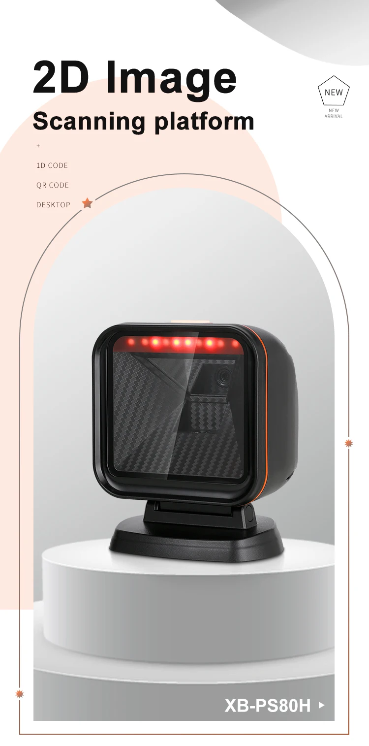 Syble Hot sale item XB-PS80H 2D Omnidirectional Barcode Scanner 1D 2D QR Code Desktop Bar Code Reader for Supermarket Store