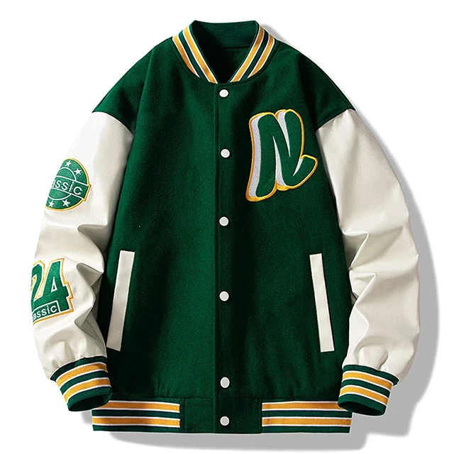 OEM high quality street wear over size wholesale fashion clothing college school varsity jacket