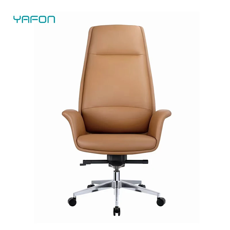High-End Comfortable Leather Executive Office Chair with Wheels for President or Boss