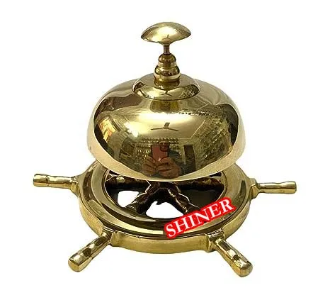 Nautical Brass Desk Bell Ringing Durable Desk Service Bell for Hotels Schools Restaurants Reception Areas Hospitals Warehouses