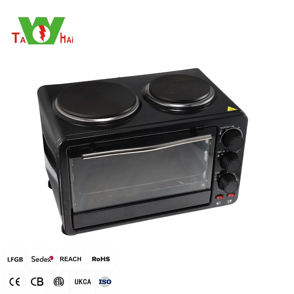 portable table benchtop home baking oven stove electric toaster oven with hot plate