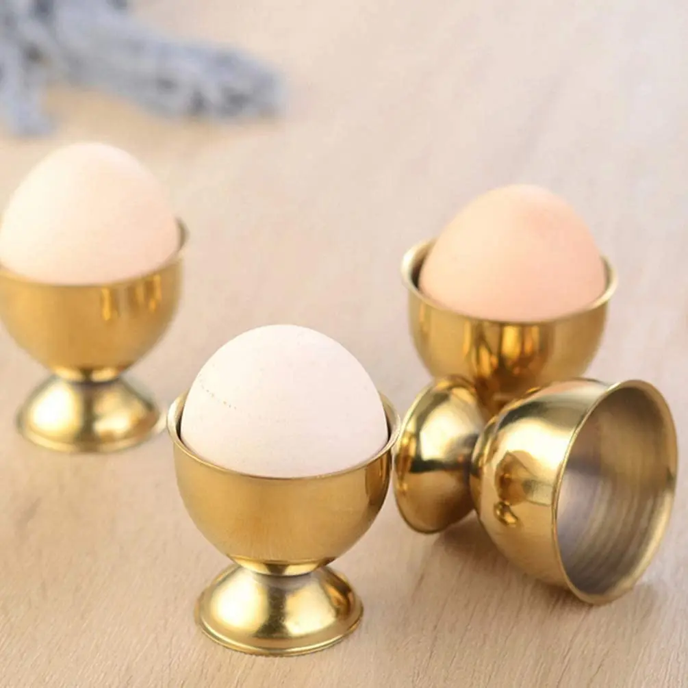 Wholesale Prices Stainless Steel Egg Cups Egg Cup Holder Set for Soft Boiled Eggs Tray Kitchen Tool with Customized Logo