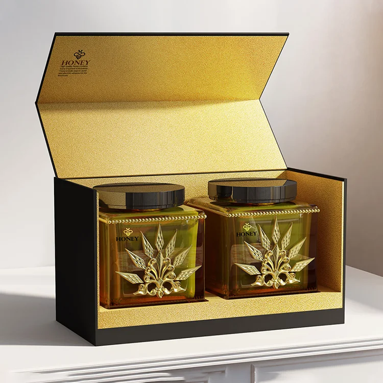 New arrived black hexagon shaped bee honey packaging gift box