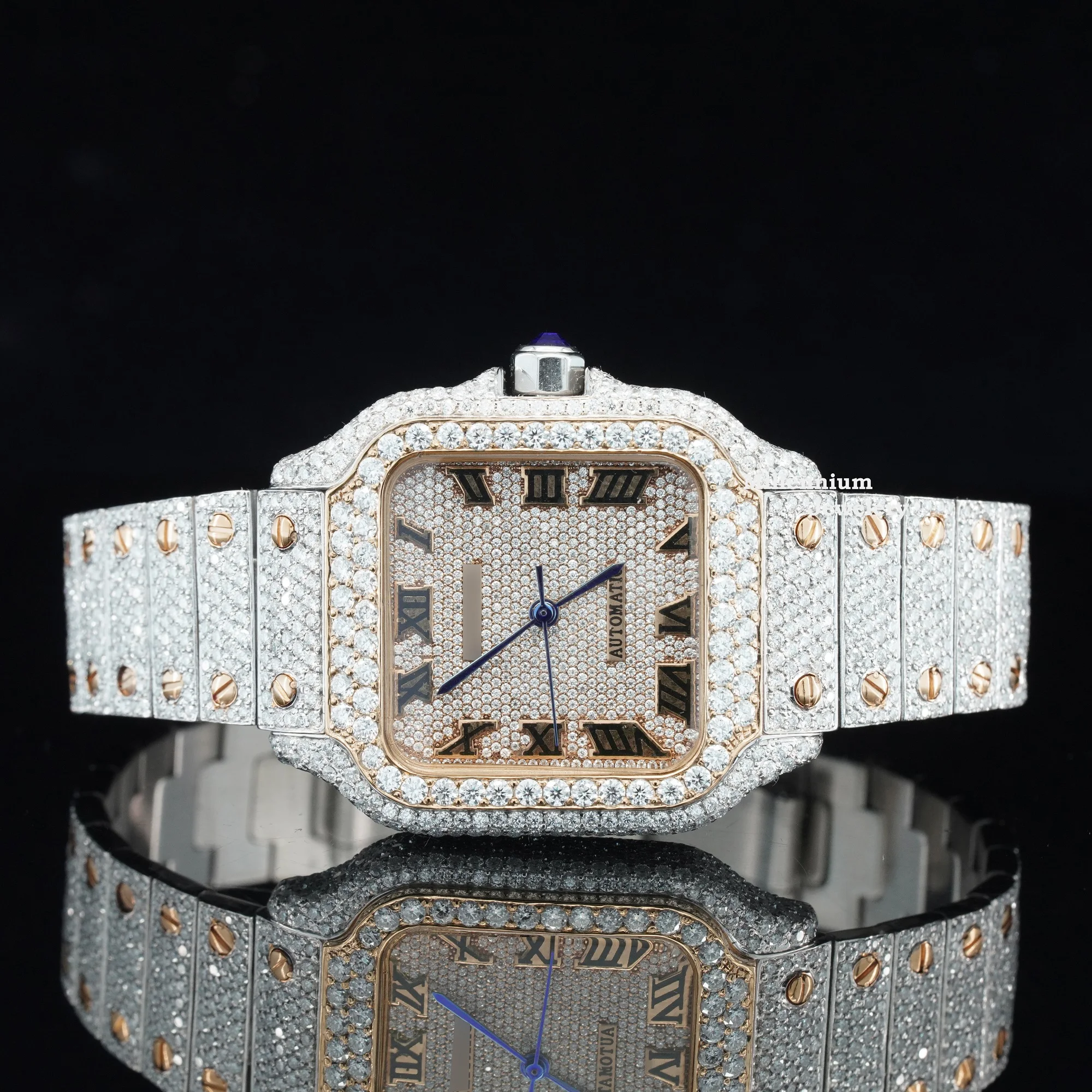 Best Selling Branded Iced Out Moissanite Watch Hip Hop Bust Down Watch For Women Automatic Watch At Wholesales Price