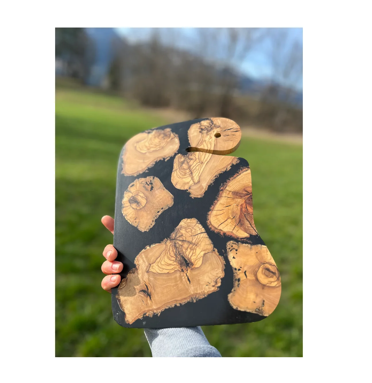 Customized Size Wood And Resin Cutting Boards food preparing Natural craft cheese board Best Quality Hottest Selling