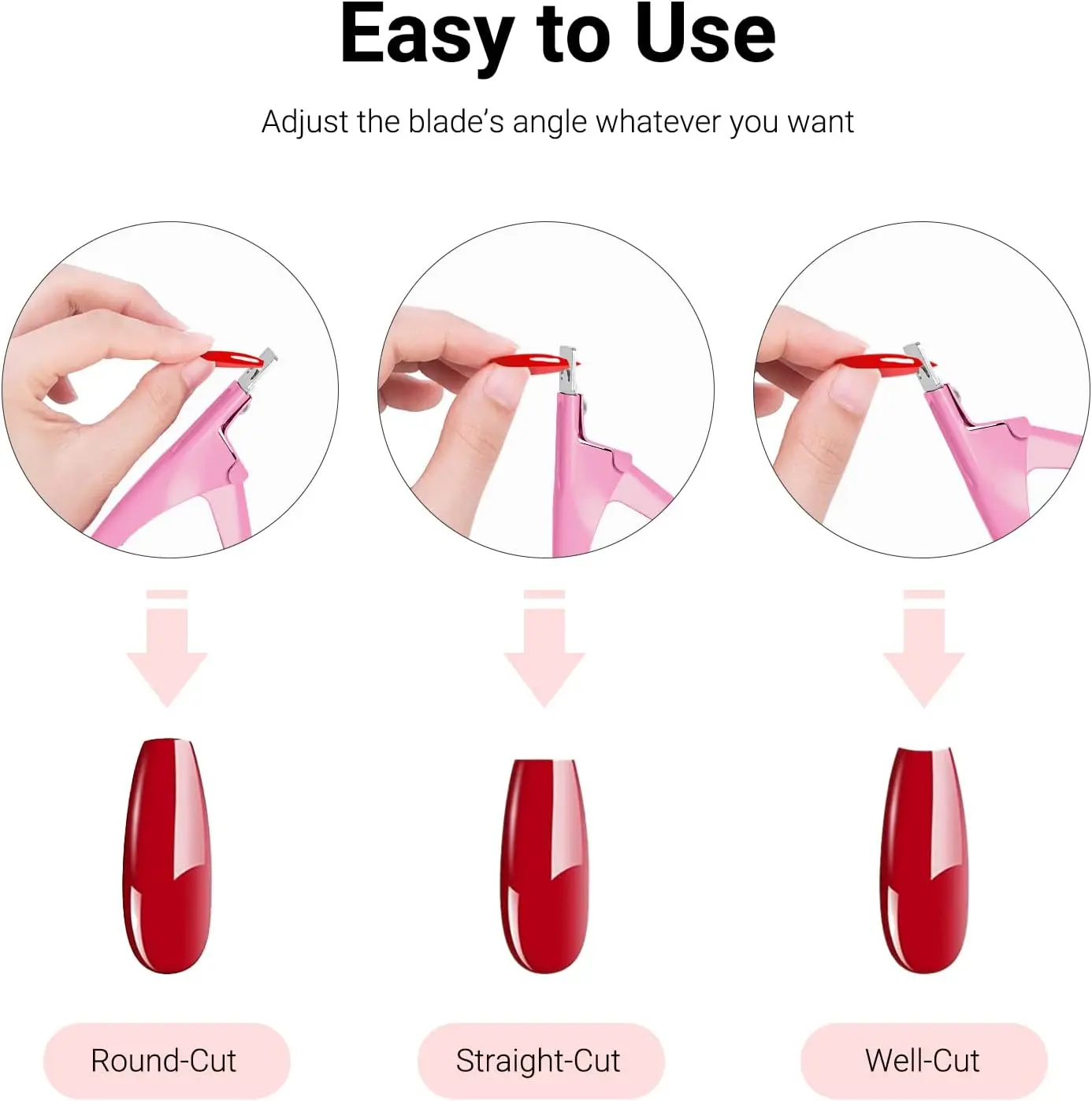 Customized Logo Acrylic False Nail Cutter French U Shaped Tips Automatic Nail Clipper for Fingers