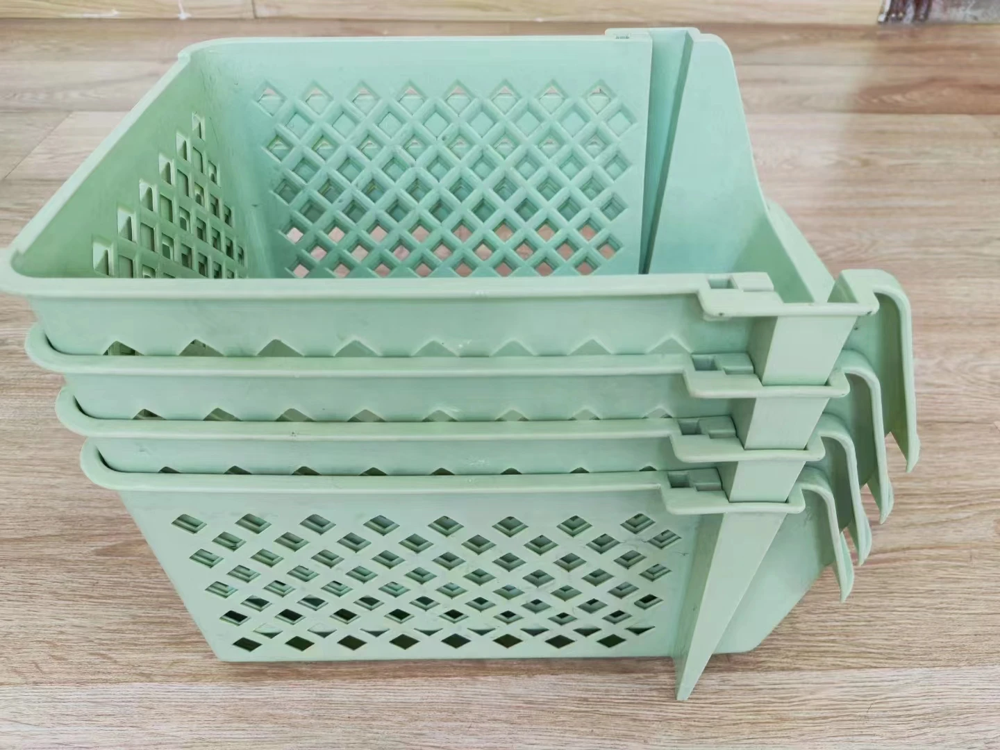 Second Hand Stackable Storage Basket Organizer Injection Mould Food Snacks Toys Toiletries Plastic Storage Bins Used Mold