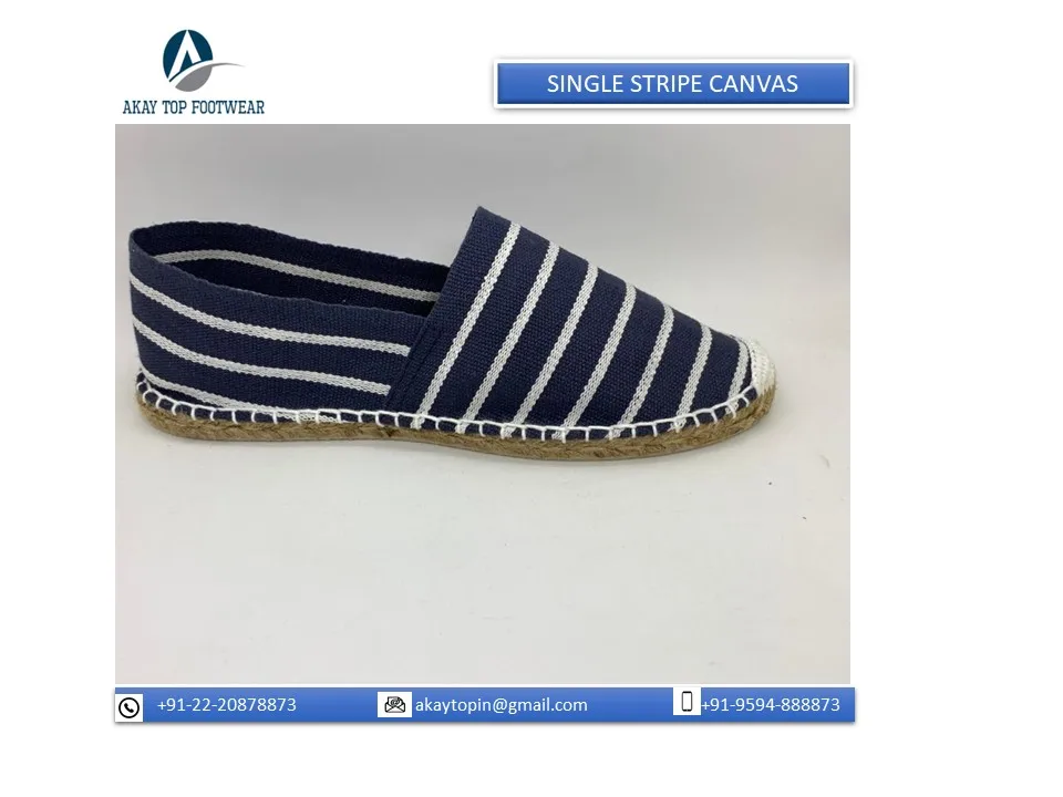 Hot Sales Breathable Textile Upper Espadrilles Alpargatas Summer unisex Casual Shoes Flat Espadrilles From Bangladesh