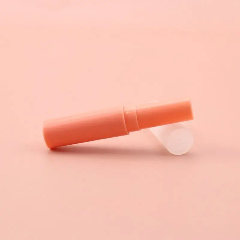 Ready to ship round frosted empty lipstick tubes custom matte small slim lip balm containers packaging