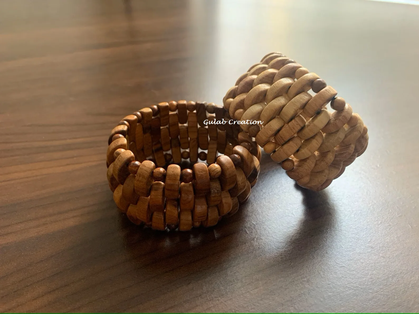 New Arrival 2024 Vintage Adjustable Brown Wooden Bead Stretch Bracelet