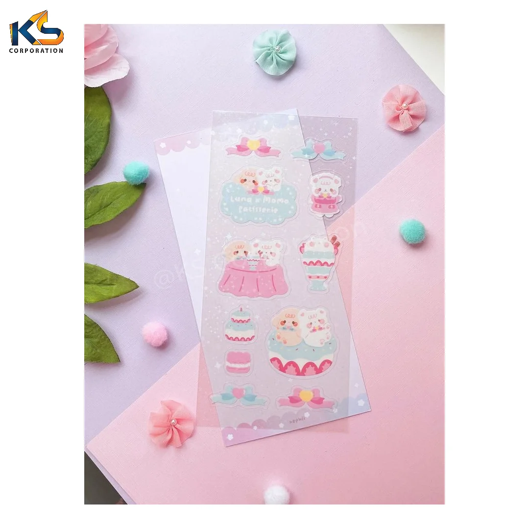 Custom Self Adhesive Clear Logo Kiss Cut Stickers On Sheets Personalized Custom made Transparent Sticker Sheets