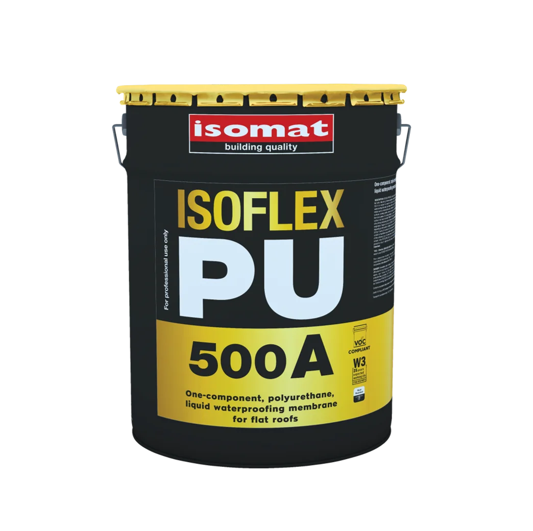 Rapid-curing, one-component, polyurethane, liquid waterproofing membrane for flat roofs. | ISOFLEX-PU 500 A