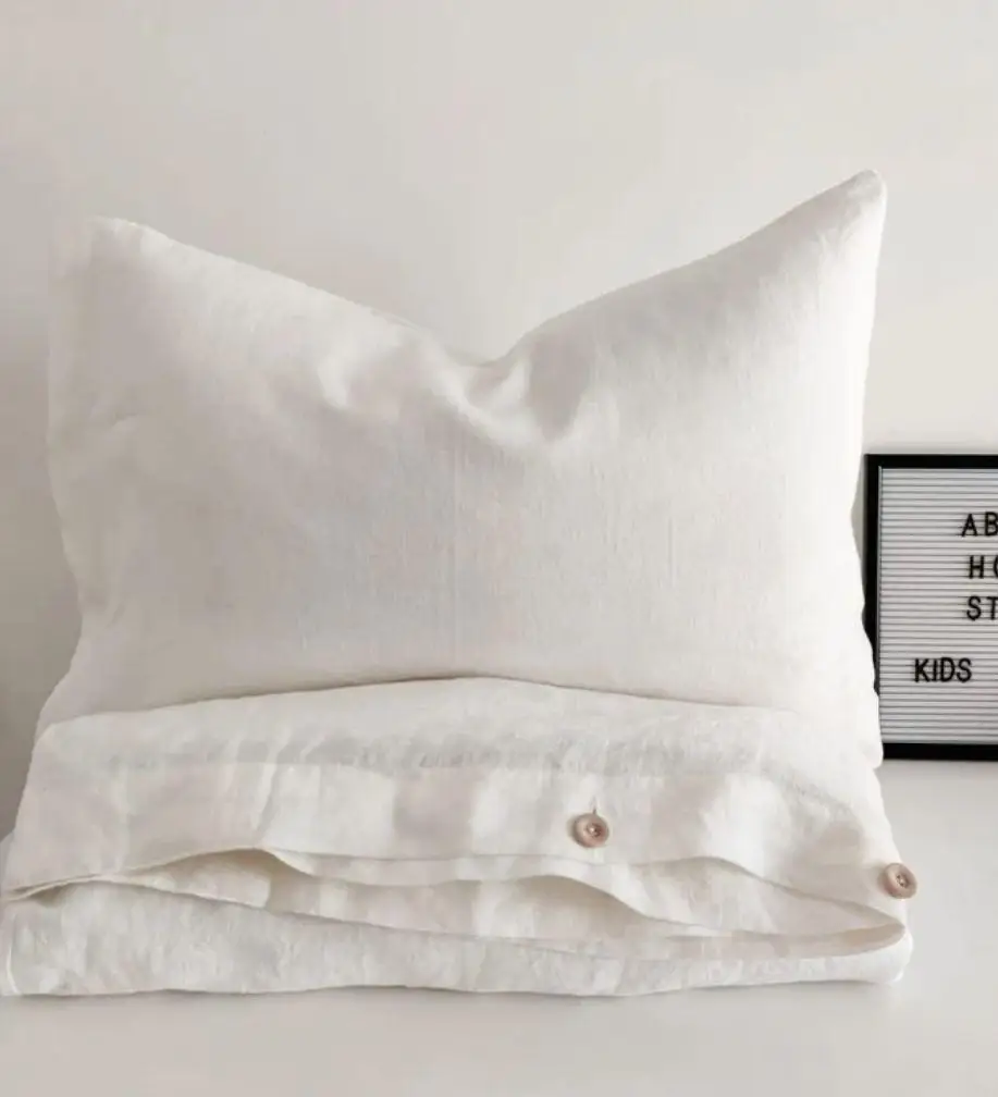 Роскошный комплект пододеяльника 90*100 дюймов 200TC ручной работы из мягкого удобного хлопкового льна однотонного окрашенного натурального цвета для домашнего отеля