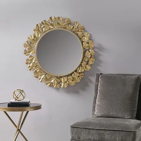 Gold Plated Balls Frame Luxury Vanity Mirror Minimalist Quality Modern Indoor Wall Decor Wholesale for Home Use Only