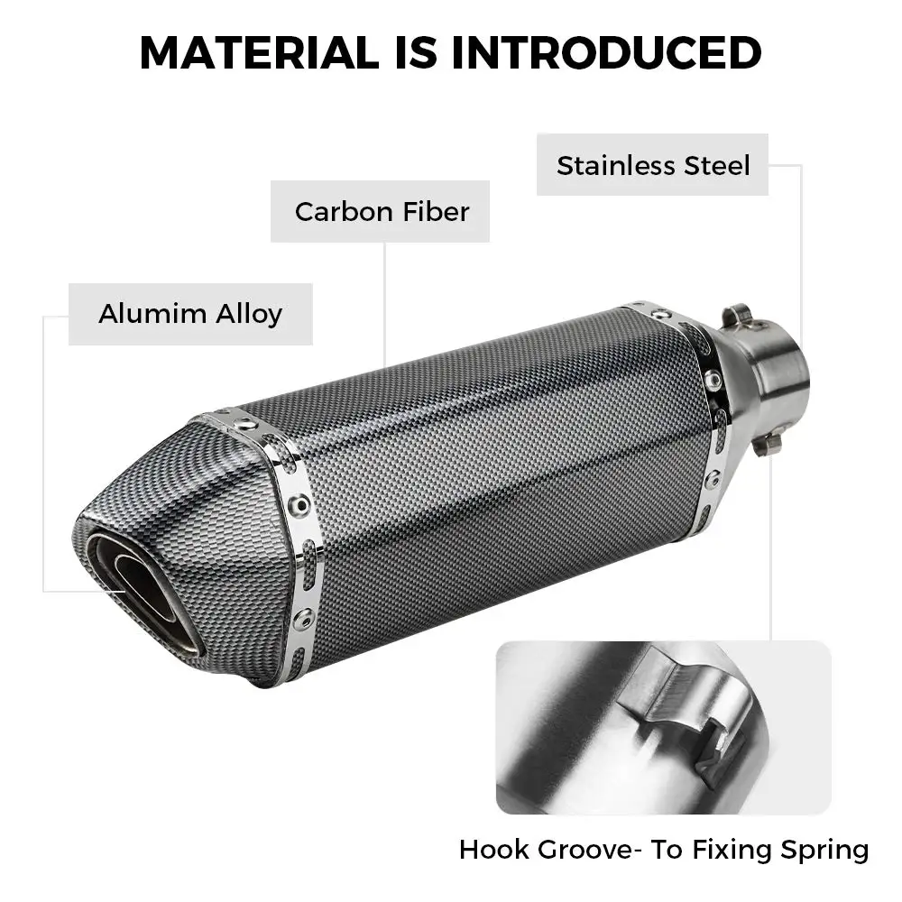 Wholesales High Quality Motorcycle Universal Exhaust Slip On Silencers & Mufflers Compatible With Exhaust Pipe