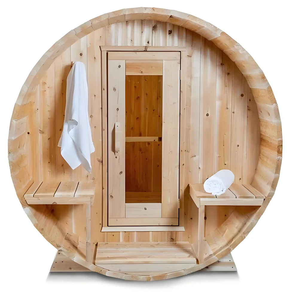 Best sauna Traditional Barrel outdoor home sauna with panoramic glass for 4-6 people