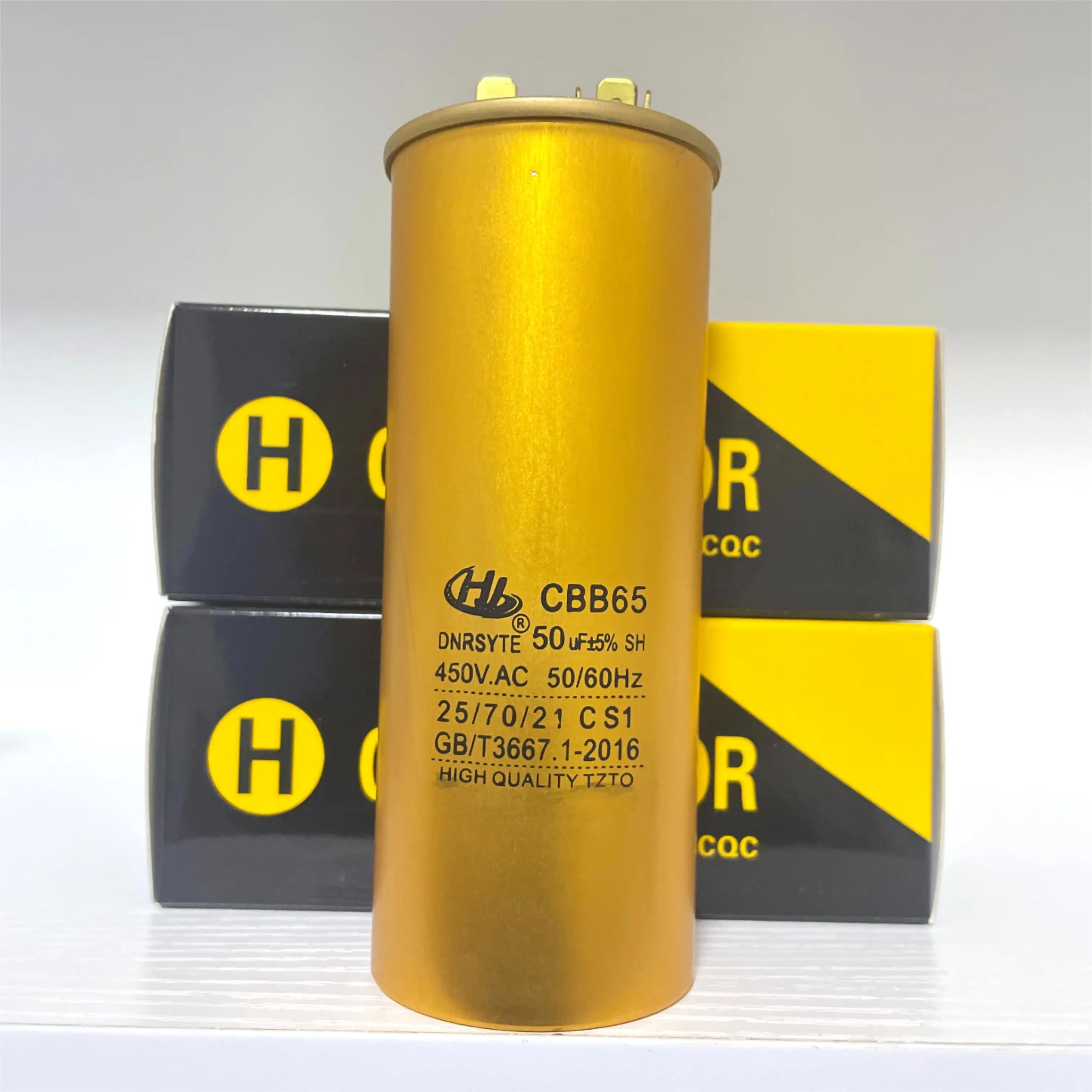 Wholesale Of New Products 50uf 450V.AC 50/60Hz CBB65 yellow terminal capacitor 450vac 50 60hz 25 70 21 electrical