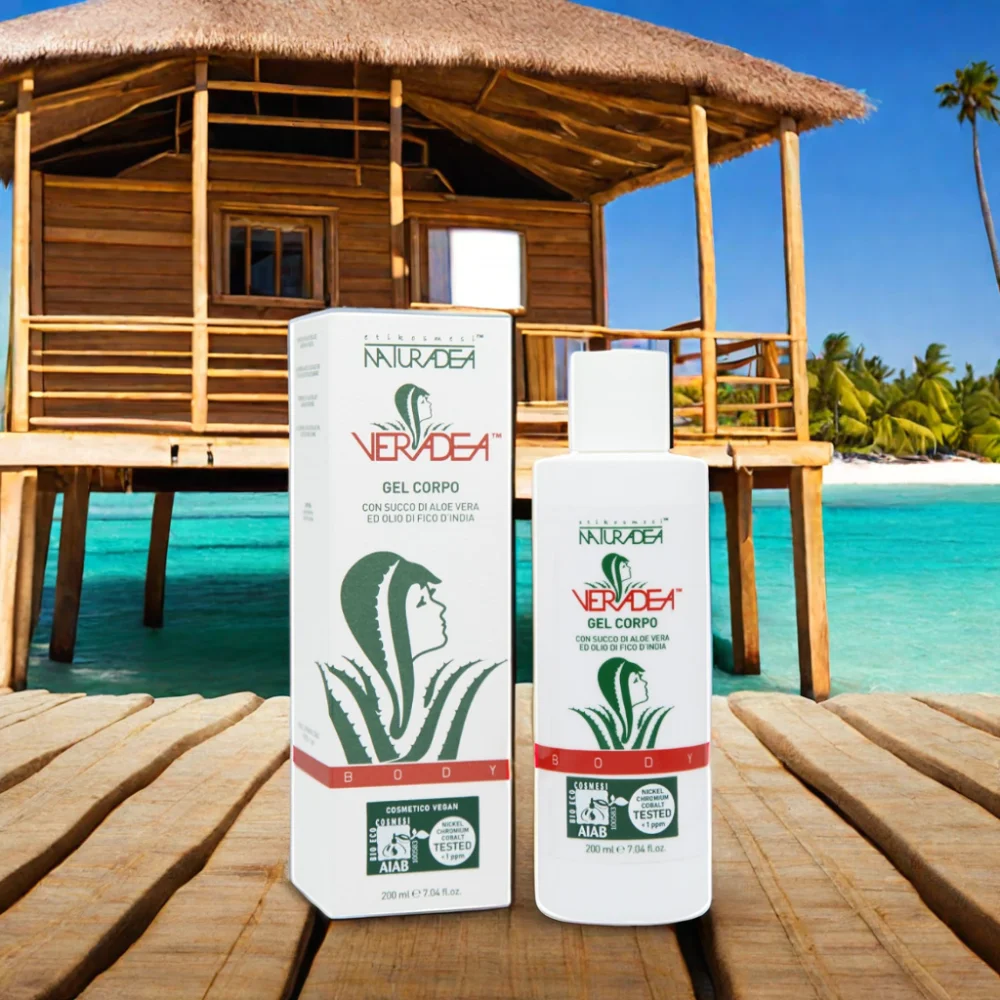 Naturadea алоэ вера гель для тела с алоэ вера и опунцовым маслом для всей кожи 200 мл итальянский высококачественный веганский
