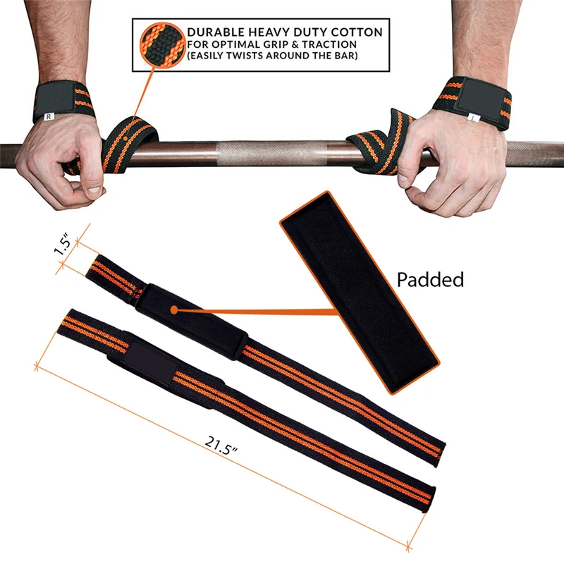 Super Strong Weight Lifting Straps with Neoprene Padded Customized logo Gym Wrist Straps Strength training accessories