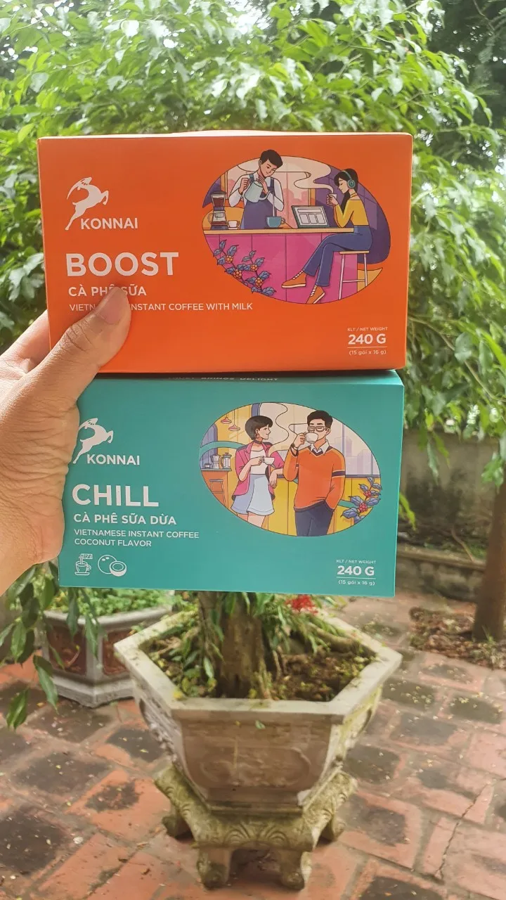 DETECH KONNAI Вьетнам 3 в 1 смесь растворимого кофе 15 палочек x 16 г