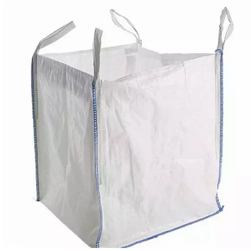 Jumbo Bag Big Bags Scrap PP 1000kgs Top White Skirt Cross Flat Color Printing Feature Weight Bottom Loop Safety Material SHN