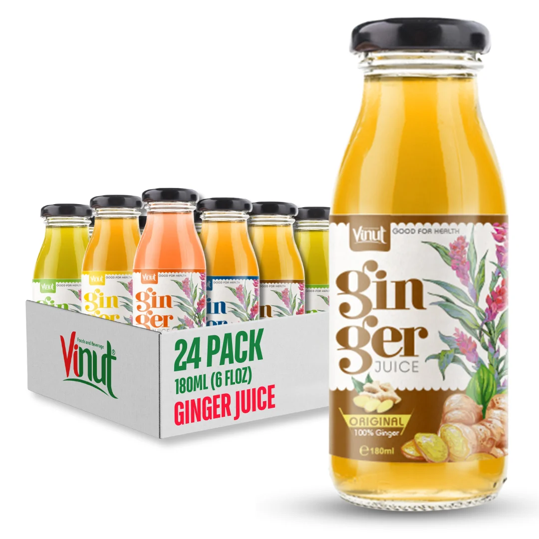 Ginger Juice Drink 180ml (6 floz) VINUT Vietnam Factory | Wholesale Price Free Sample & Design, Private Label OEM/ ODM