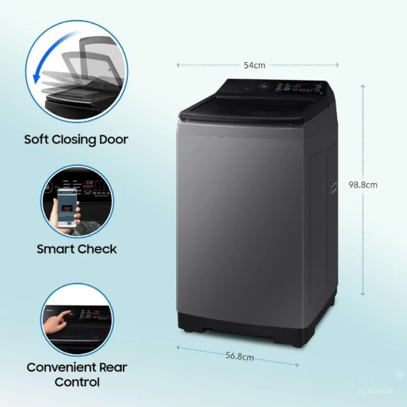 NEW  WA80BG4582BDTL 8 Kg 5 Star Ecobubble Wi-Fi Inverter Top Load Washing Machine - Rose Brown, Bubble Storm Technology