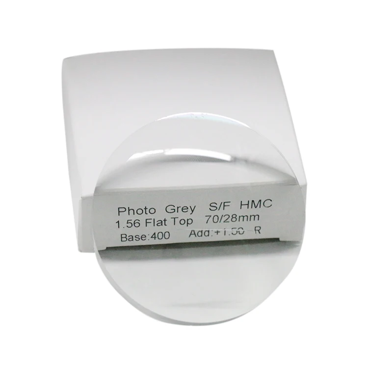 Risee China Hot Selling Custom SF 1.56 flap top photogrey Semi Finished Glass Lenses Optical Lens