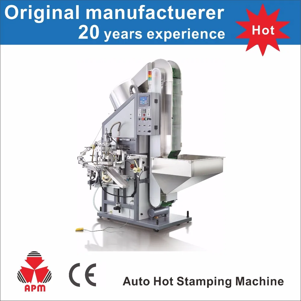 H200C Mass Production PLC Control  cap printing machine plastic cosmetic cap hot stamping machinery