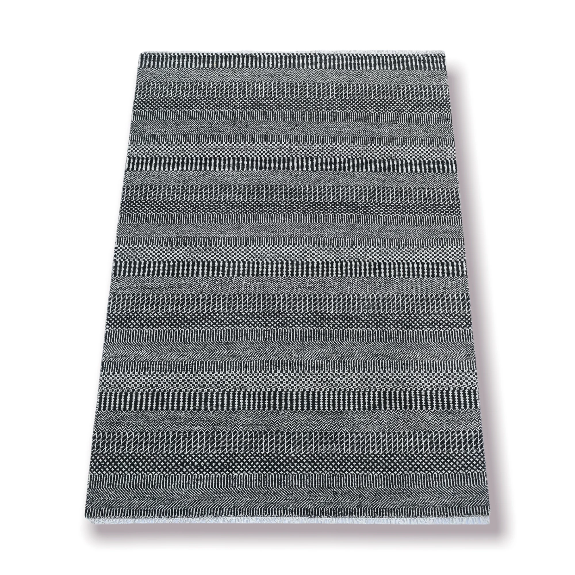 Modern 4x6 Wool Silk Area Rug Hand Knotted Indian Handwoven Grass Carpet Dining Bedroom Study Kitchen Home Prayer Office use