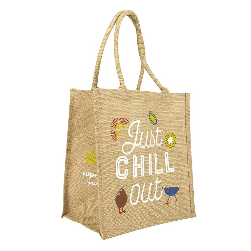 Reusable Online Large Grocery Tote Bags Burlap Beach Jute Tote Shopping Bag for Women With Handles
