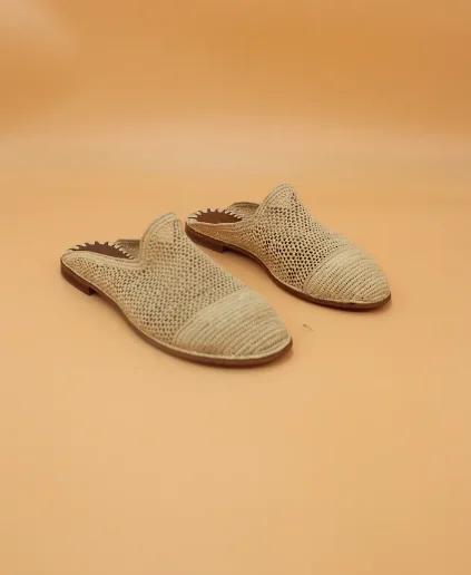 Coustmized Natural Raffia slippers