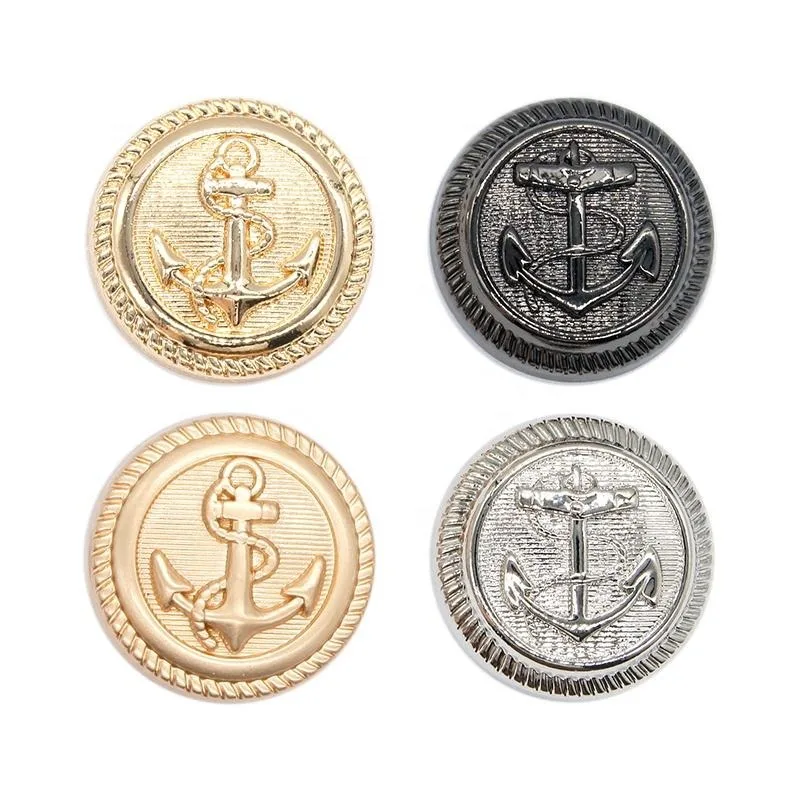 High Quality Engraved Gold Brand logo Custom Clothes Metal Dome Shank Button with for Denim Clothing