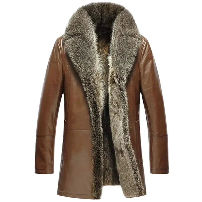 Top Quality OEM Wholesale Price Sheepskin Fur Coat MensB3 Bomber Jacket Men Shearling Aviator Pilot Bomber Fur leather jacket