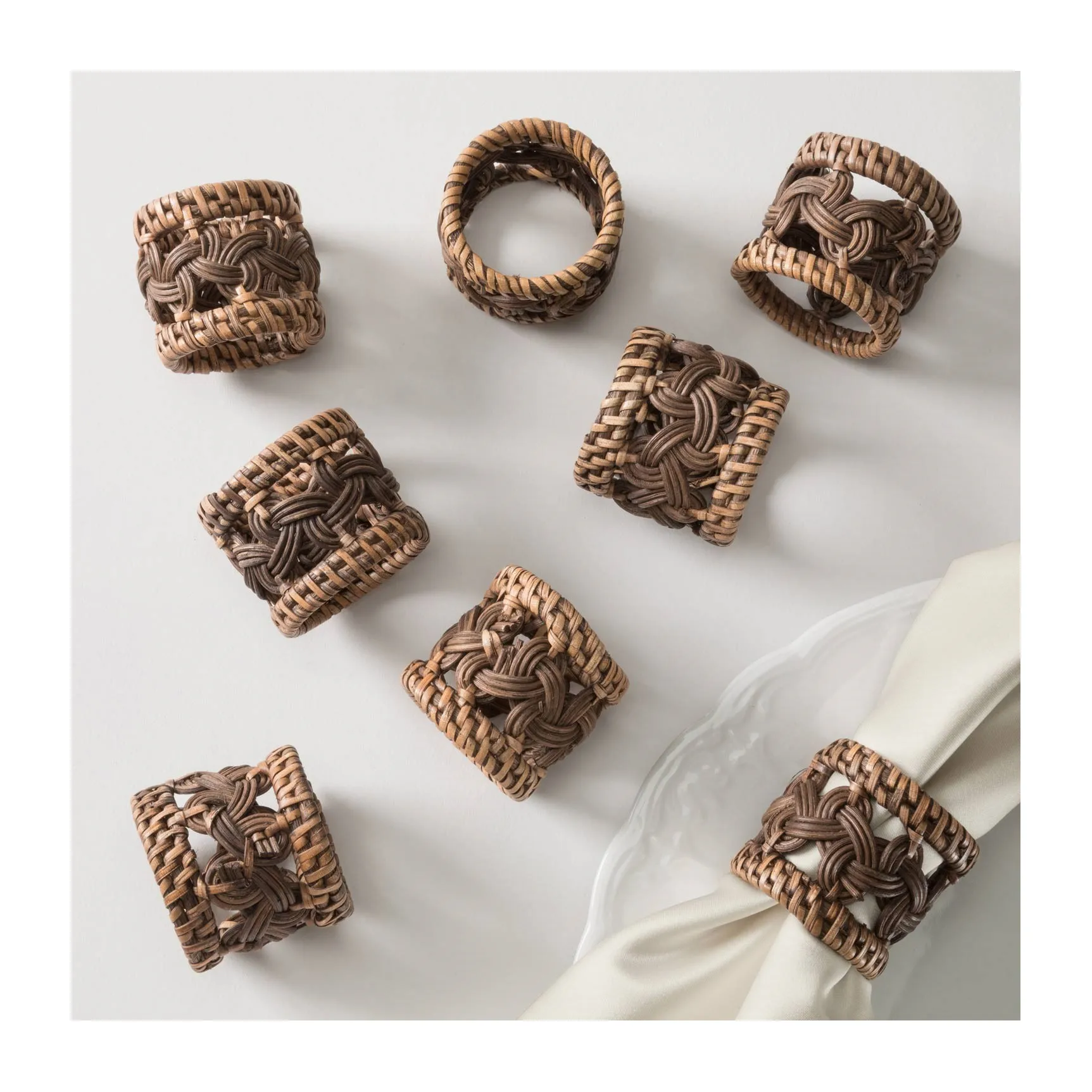 Rattan Napkin Ring Wholesale From Vietnam Nordic Brown Napkins Rings Wicker Dinner Accessories Table Decoration