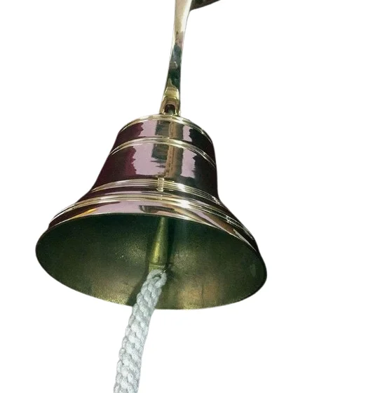 Handcraft Decorative Gold Finishing Church Bell Brass Metal Custom Made Wall Hanging Metal Bell By Made In India