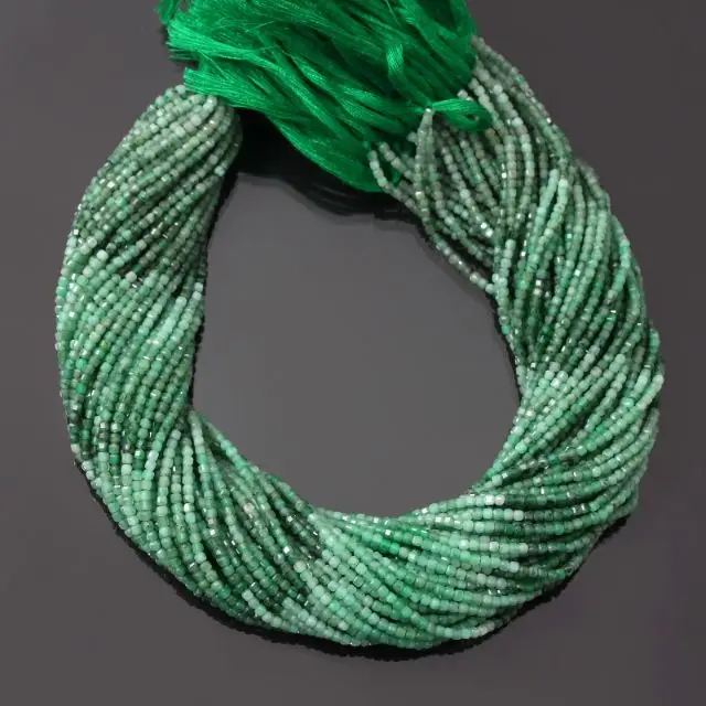 Trendy Green Shaded Emerald Wholesale Natural Micro Faceted Round Shape Loose Jewelry Making Beads