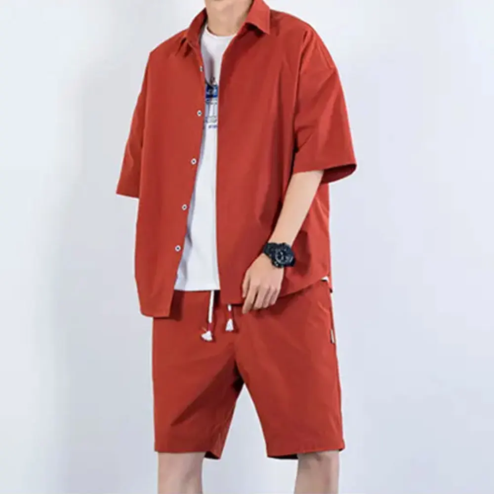 Short Sleeve Beach Wear Jogging Suit Bandana Men Two Piece Short Sets Shirt and Shorts Set Print 2023 Custom Logo Summer Casual