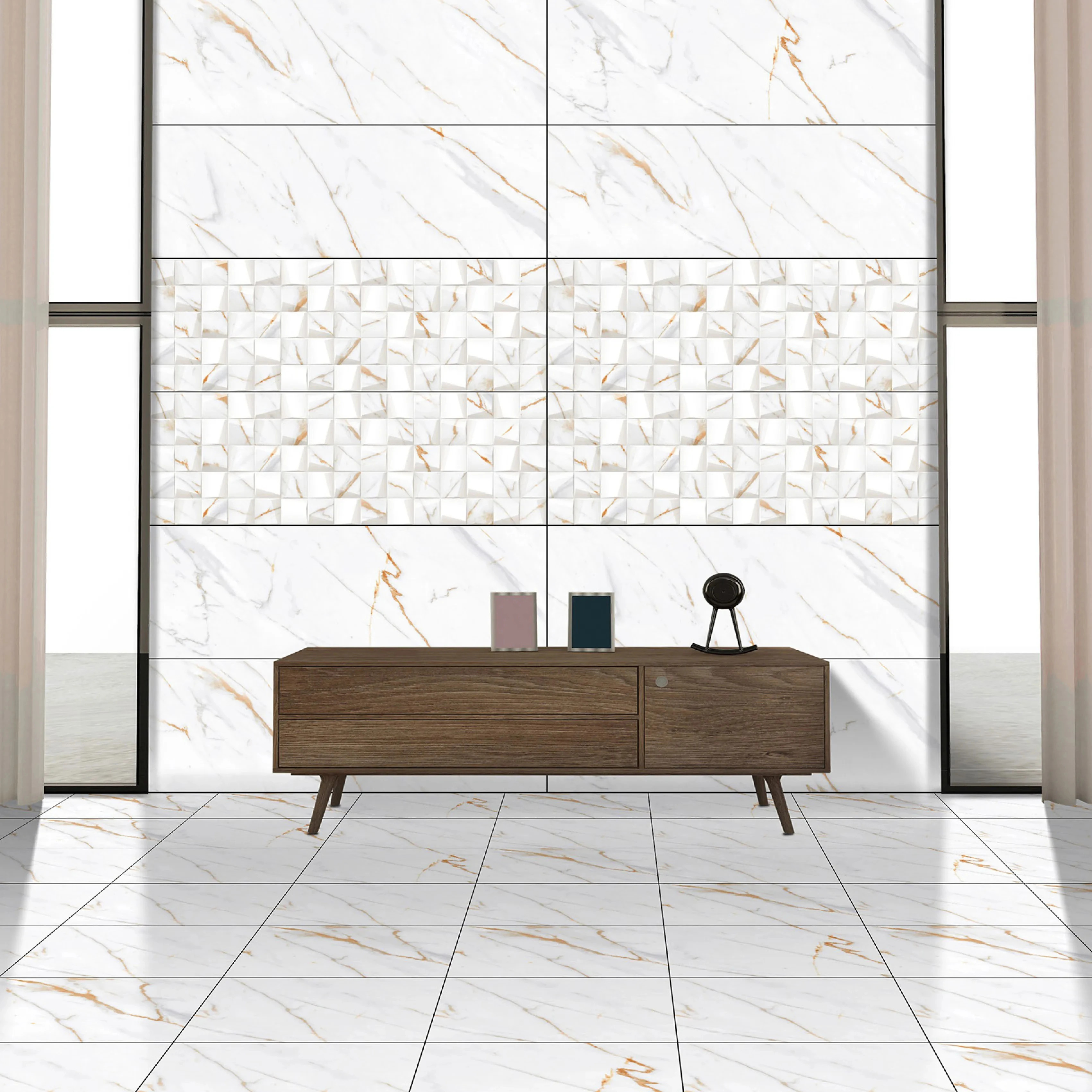 Glossy Porcelain tiles with white polished and glazed vitrified tiles with best quality from India Gujarat