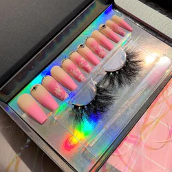 3d Mink Vegan Eyelash Tweezer Silk Faux Mink Synthetic False Lashes Fake Press On Nails Eyeliner Glue Pen Cosmetic Kit