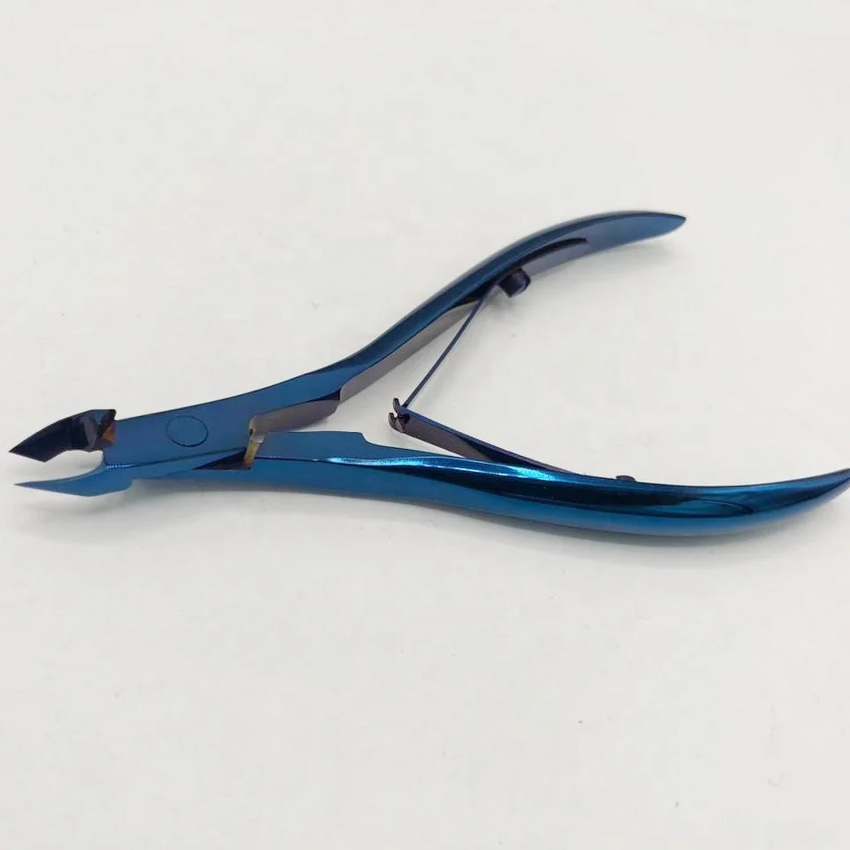 Blue Nail Clippers Professional Wholesale High Grade Stainless Steel Toenails Cuticle Nipper Cuticle Clipper For Figure