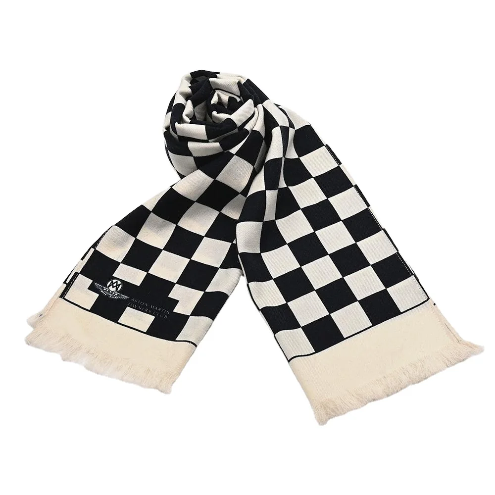 Yili Scarfs Scarves Cashmere Feel Plaid Winter Scarf Print with Tassel 100% Viscose Fashion Classic Jacquard Adult OEM 100pcs