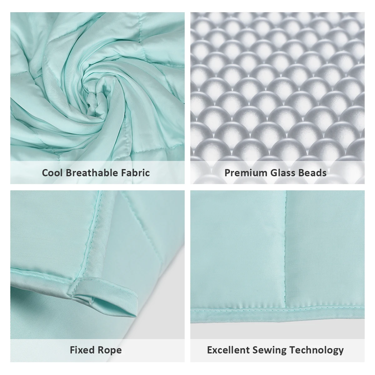 2023 New Custom logo Polyester 5 layers autism weighted throw blanket for Bed Sofa light blue
