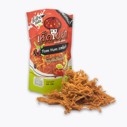 Premium Crispy Enoki Mushroom Snack Chips Tom Yum Flavor Wholesale Thailand-Sourced Fruit & Vegetable Snacks from Thailand