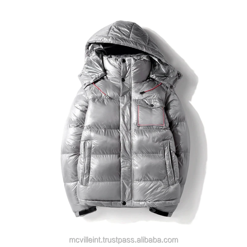 Winter Warm Down Cotton Padded Waterproof Jacket For man Green Cotton Parkas Thick Bright Black Short Shiny Jackets