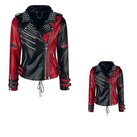 New Leather Studded Jacket Unisex Metal Spikes Wholesale Genuine Cowhide Fabric Fashion Genuine Leather Jackets Made in Pakistan